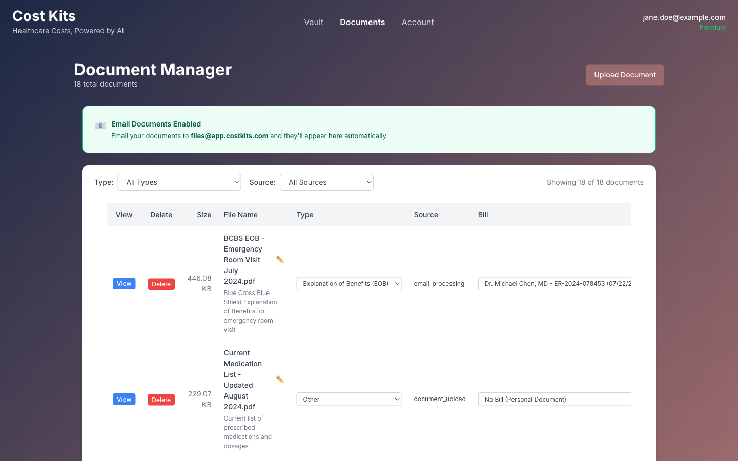 CostKits Document Management