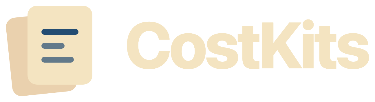 CostKits logo, white text